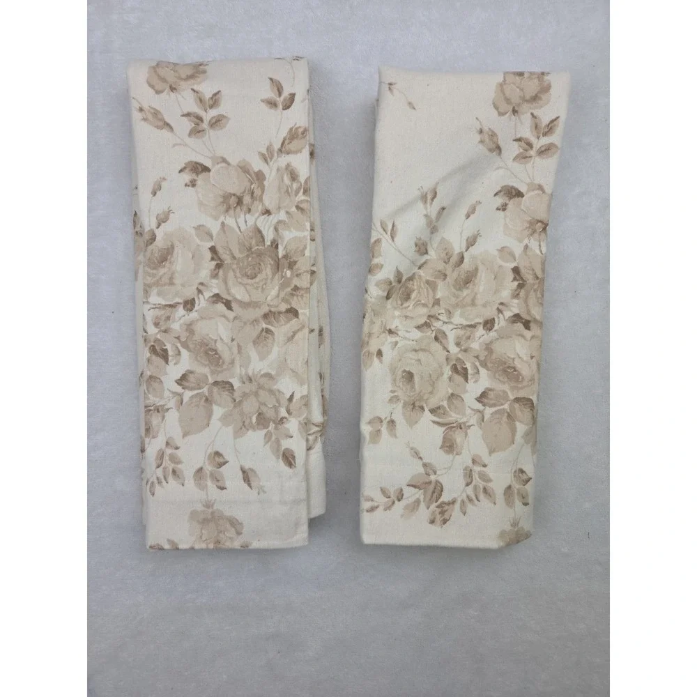 2 Vtg Company Store Flannel Floral Pillowcases 90s‎ Y2K Cottage Floral Germany